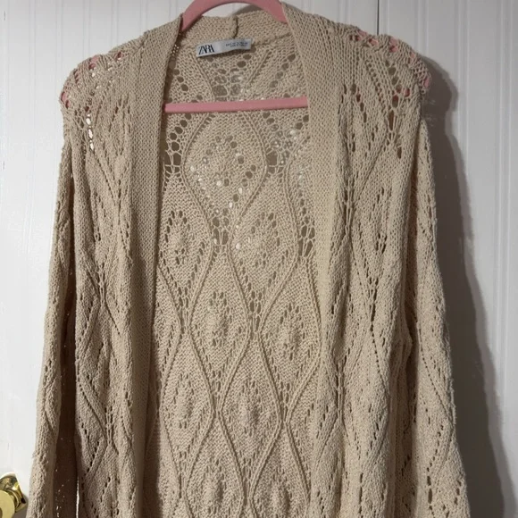 Zara Long Knit Cardigan Sz S - Picture 5 of 7